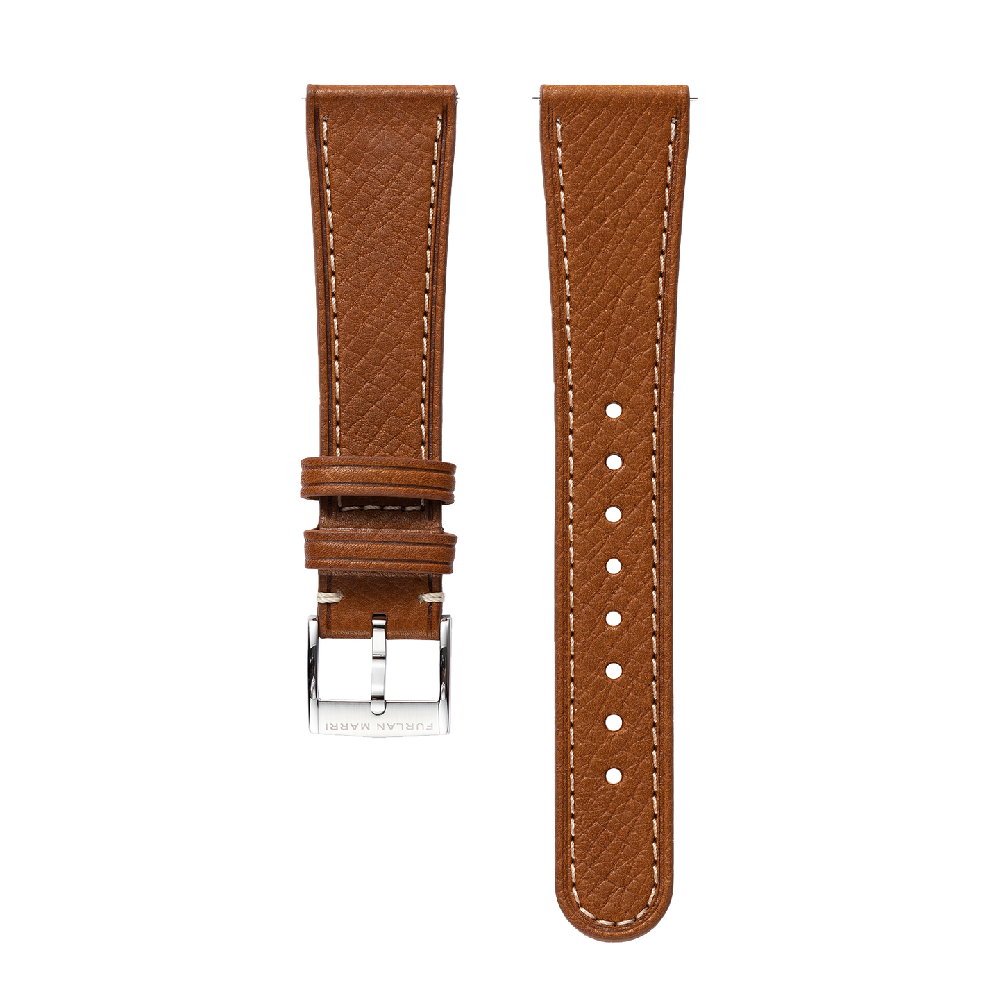 ブラウン テクスチャードレザー ストラップ