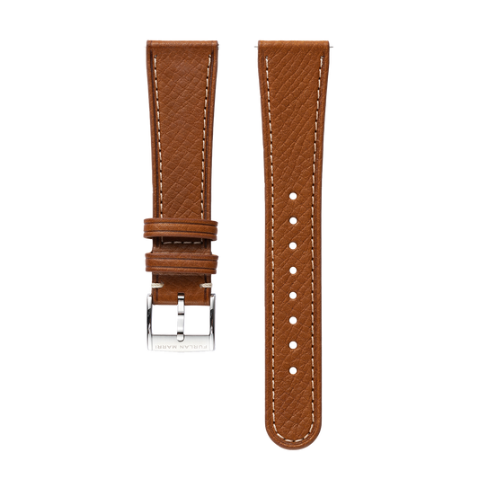 ブラウン テクスチャードレザー ストラップ
