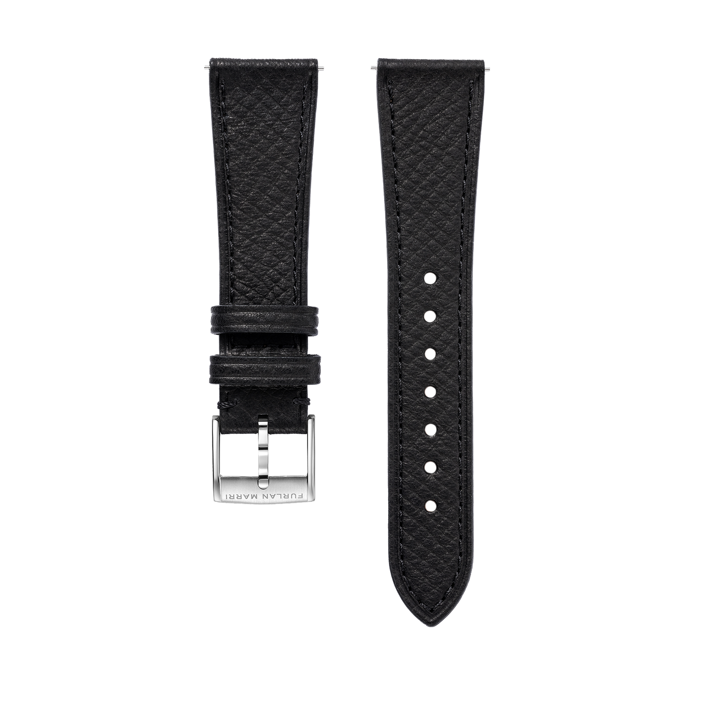 ブラック テクスチャードレザー ストラップ