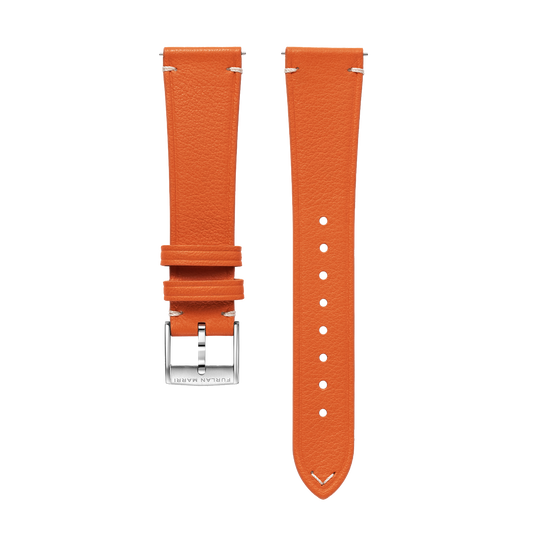 オレンジ ポイントステッチ ソフトレザー ストラップ