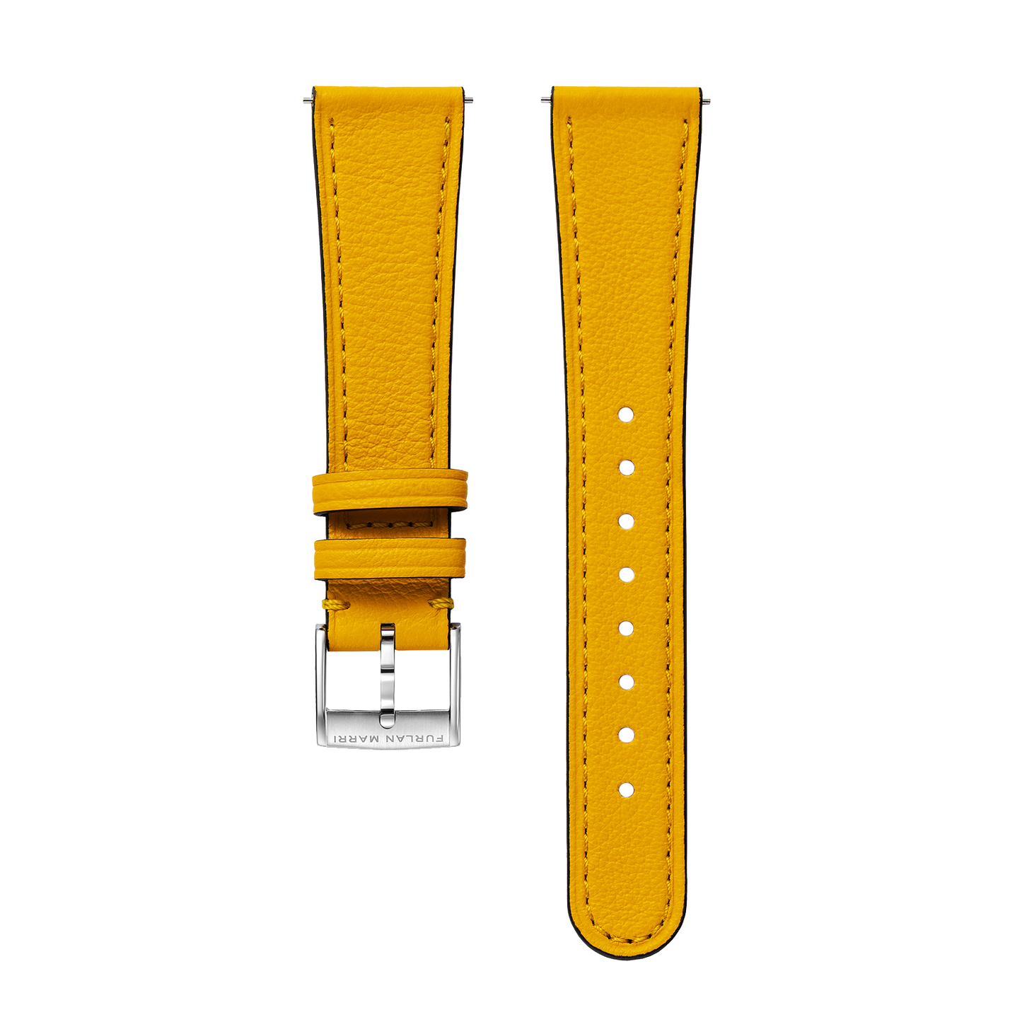 イエロー テクスチャードレザー ストラップ